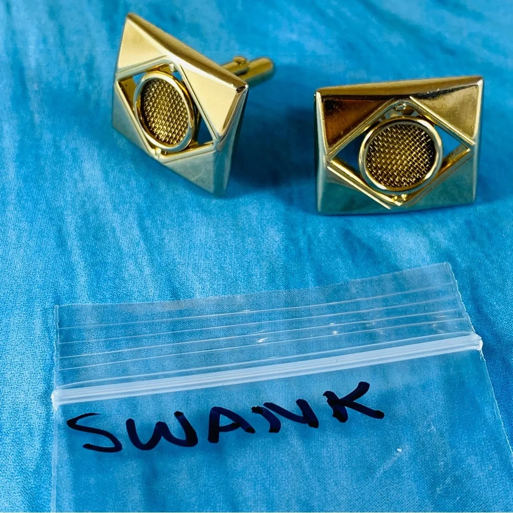 Gold mid mod Cufflinks by Swank